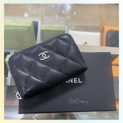 chanel zip card holder key|real Chanel card holder.